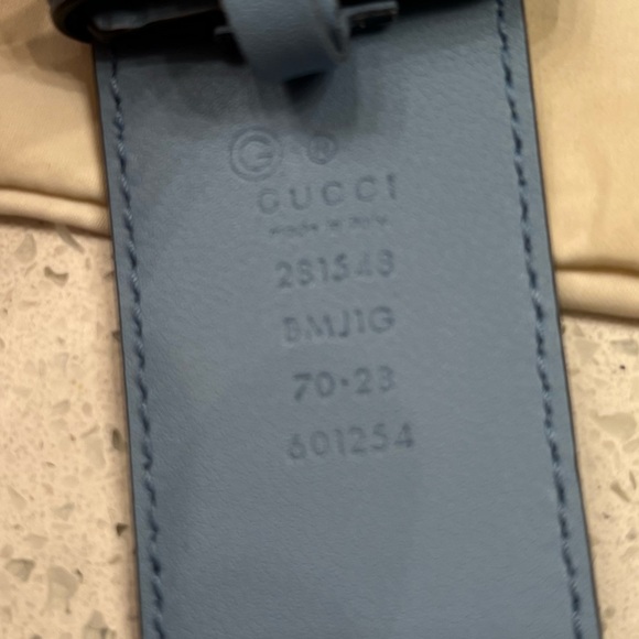 Gucci Microguccisima Signature Leather Mineral Blue Belt 70 - Picture 5 of 7